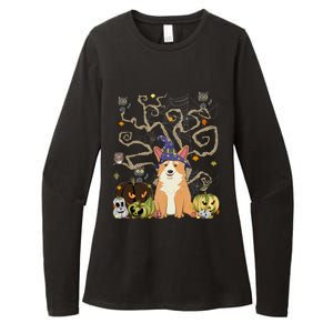 Witch Corgi Pumpkin Monster Funny JackOLantern Halloween Cute Gift Womens CVC Long Sleeve Shirt