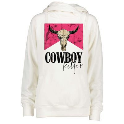 Western Cowgirl Punchy Cowboy Killers Bull Horn Womens Funnel Neck Pullover Hood