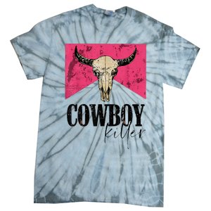 Western Cowgirl Punchy Cowboy Killers Bull Horn Tie-Dye T-Shirt