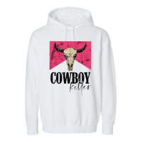 Western Cowgirl Punchy Cowboy Killers Bull Horn Garment-Dyed Fleece Hoodie