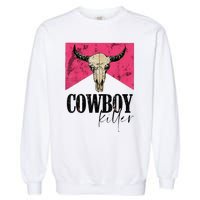 Western Cowgirl Punchy Cowboy Killers Bull Horn Garment-Dyed Sweatshirt