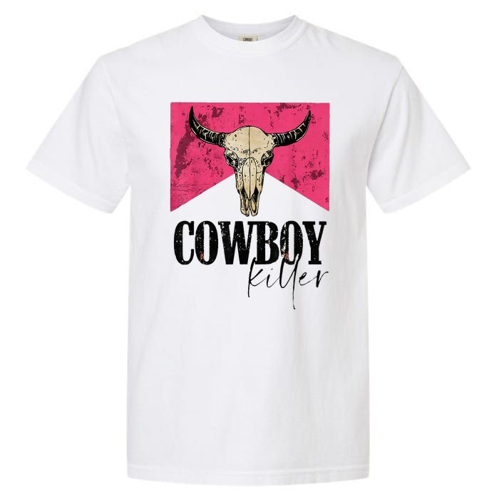 Western Cowgirl Punchy Cowboy Killers Bull Horn Garment-Dyed Heavyweight T-Shirt