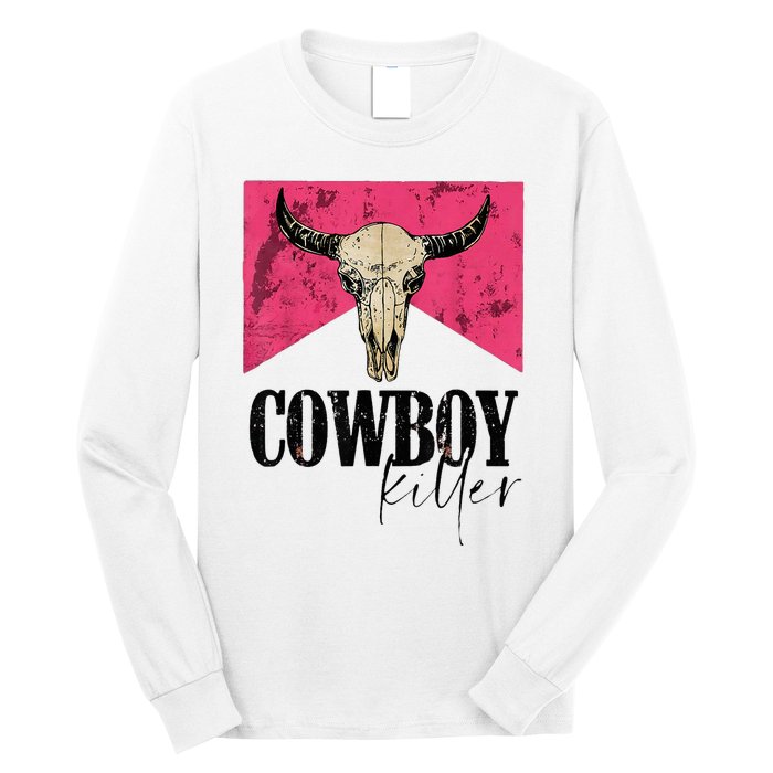 Western Cowgirl Punchy Cowboy Killers Bull Horn Long Sleeve Shirt