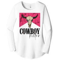 Western Cowgirl Punchy Cowboy Killers Bull Horn Women's Perfect Tri Tunic Long Sleeve Shirt