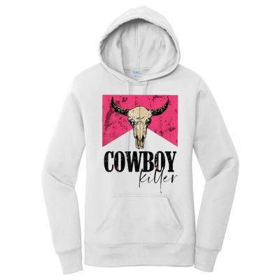 Western Cowgirl Punchy Cowboy Killers Bull Horn Women's Pullover Hoodie