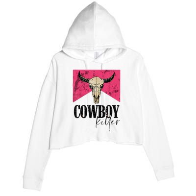 Western Cowgirl Punchy Cowboy Killers Bull Horn Crop Fleece Hoodie