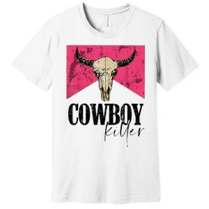 Western Cowgirl Punchy Cowboy Killers Bull Horn Premium T-Shirt