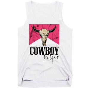 Western Cowgirl Punchy Cowboy Killers Bull Horn Tank Top