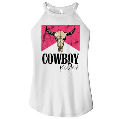 Western Cowgirl Punchy Cowboy Killers Bull Horn Women's Perfect Tri Rocker Tank