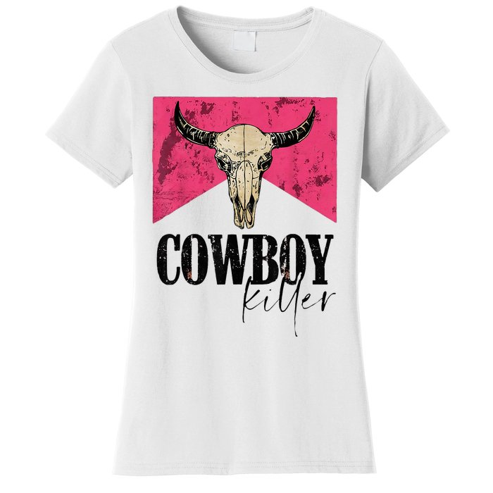 Western Cowgirl Punchy Cowboy Killers Bull Horn Women's T-Shirt