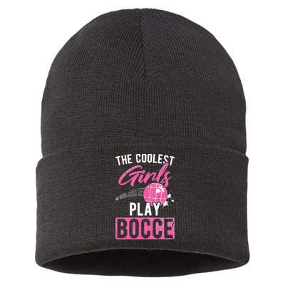 Womens Coolest Play Bocce Ball Sustainable Knit Beanie