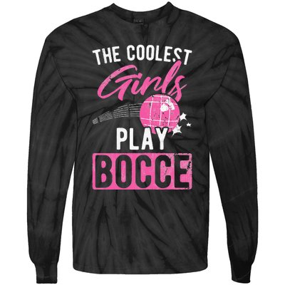 Womens Coolest Play Bocce Ball Tie-Dye Long Sleeve Shirt