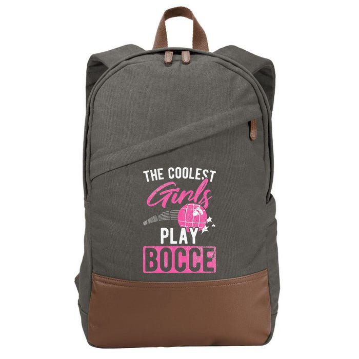Womens Coolest Play Bocce Ball Cotton Canvas Backpack