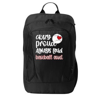 Womens Crazy Proud Baseball Aunt Baseball Fan Baseball Auntie City Backpack