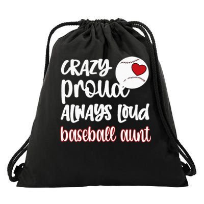 Womens Crazy Proud Baseball Aunt Baseball Fan Baseball Auntie Drawstring Bag