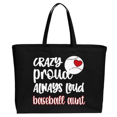 Womens Crazy Proud Baseball Aunt Baseball Fan Baseball Auntie Cotton Canvas Jumbo Tote