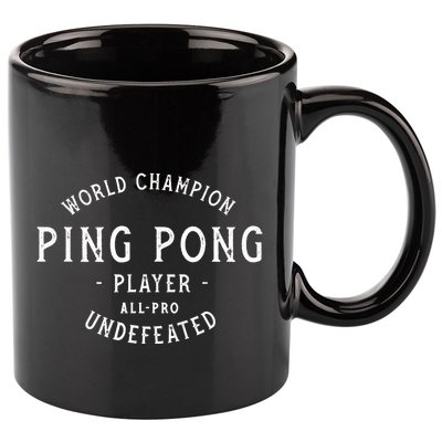 World Champion Ping Pong AllPro Undefeated Vintage 11oz C Handle Ceramic Mug