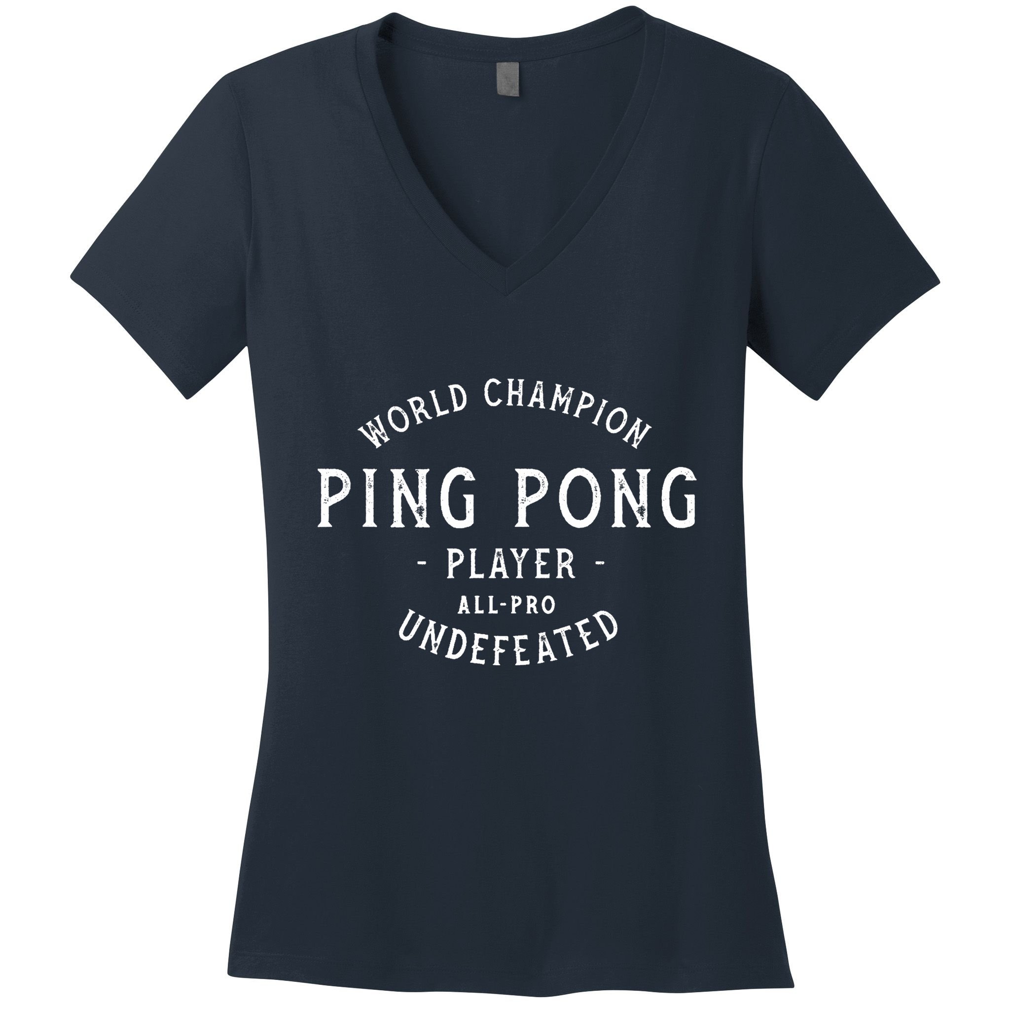 World Champion Ping Pong AllPro Undefeated Vintage Women's V-Neck T-Shirt