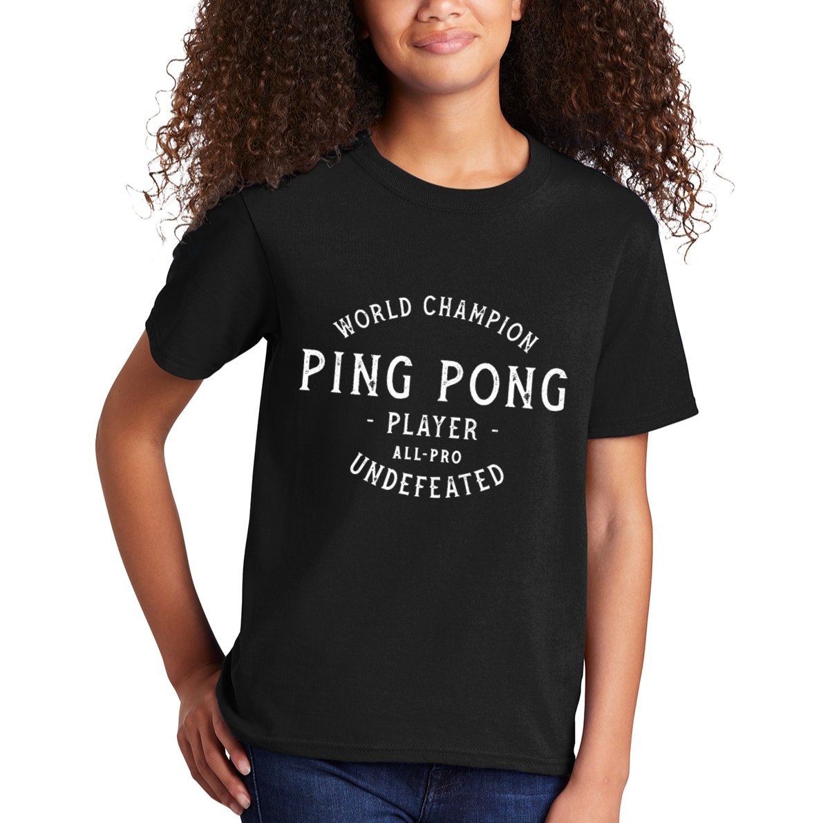 World Champion Ping Pong AllPro Undefeated Vintage Kids T-Shirt