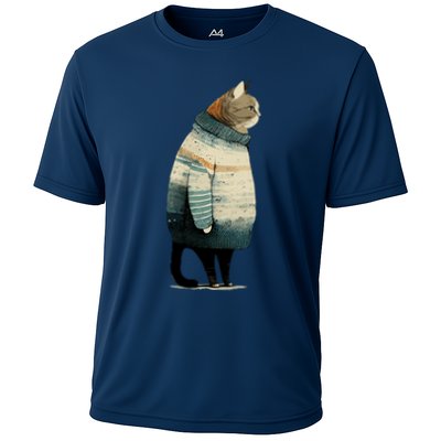 Winter Cat Print Performance Shirt