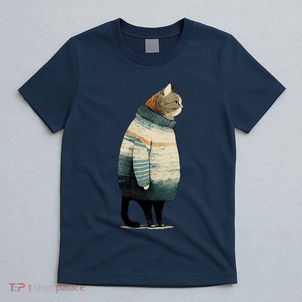 Winter Cat Print T-Shirt