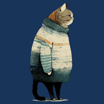 Winter Cat Print T-Shirt