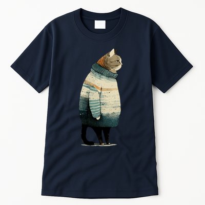 Winter Cat Print Tall T-Shirt