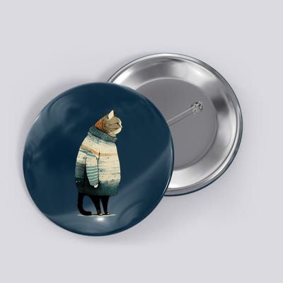 Winter Cat Print Button