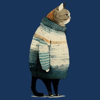 Winter Cat Print Button