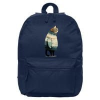 Winter Cat Print 16 in Basic Backpack