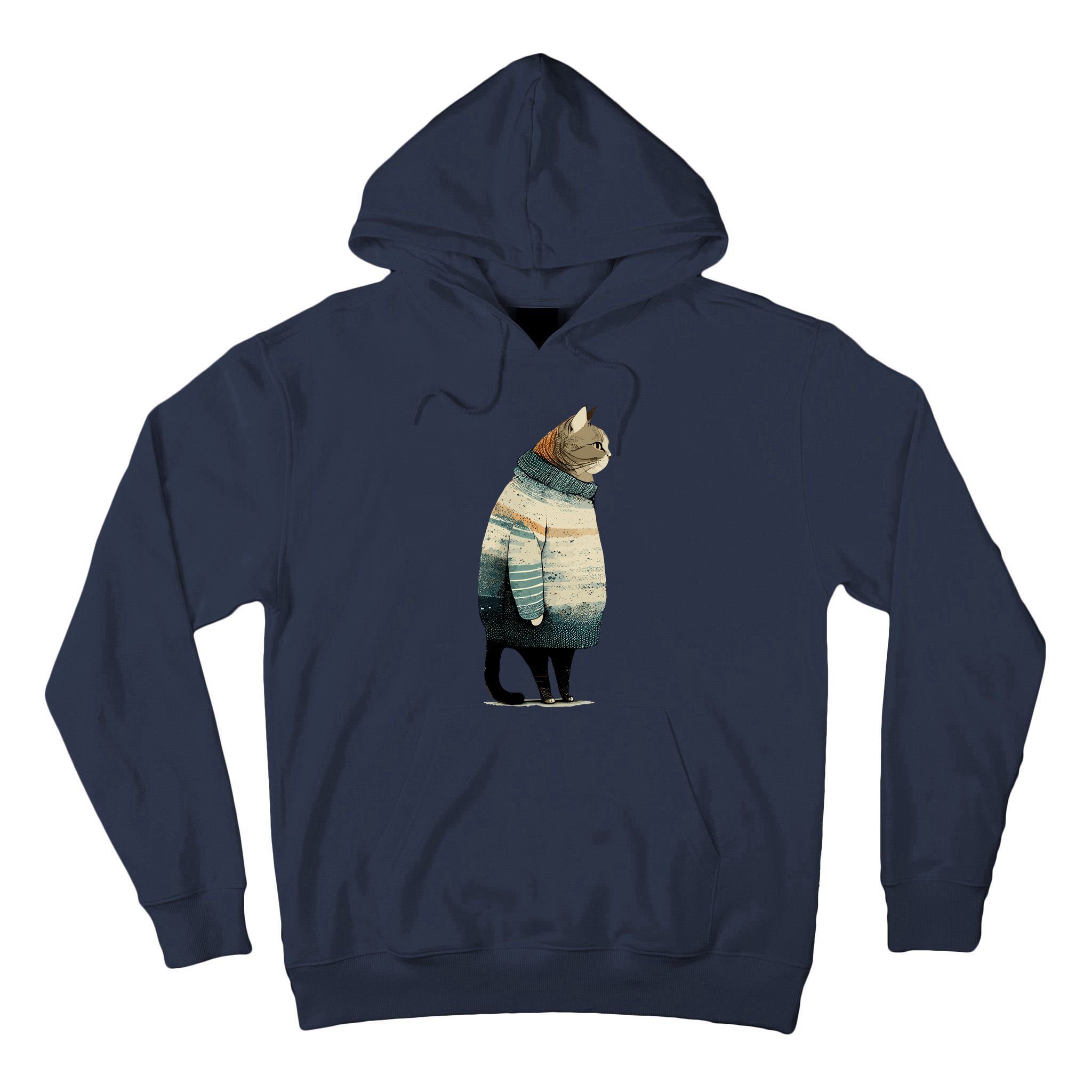 Winter Cat Print Tall Hoodie