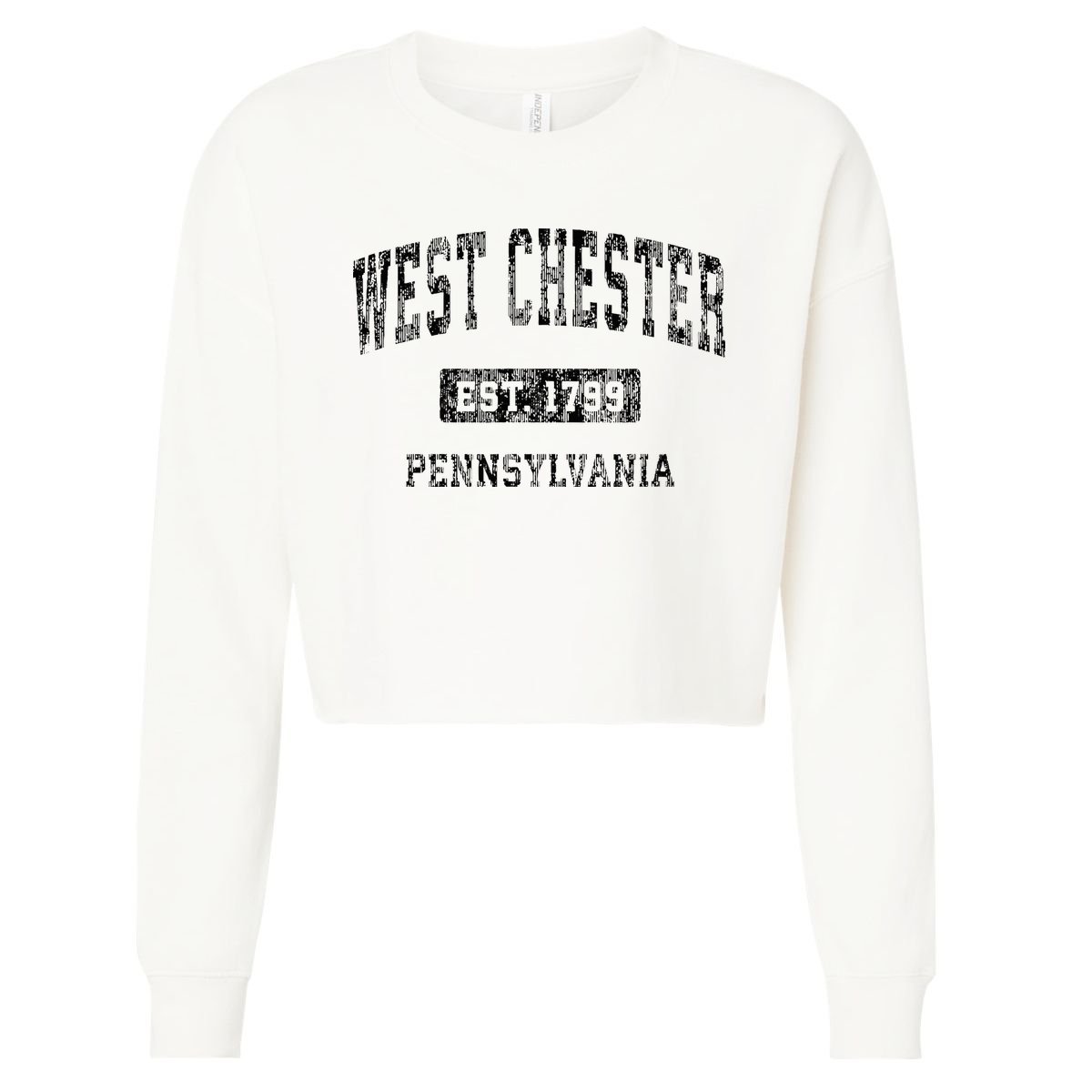 West Chester Pennsylvania Pa Vintage Sports Design Black Des Cropped Pullover Crew