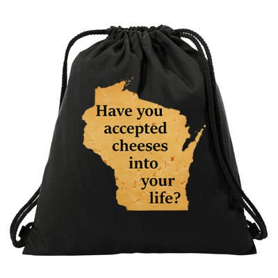 Wisconsin Cheese Pun Drawstring Bag