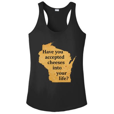 Wisconsin Cheese Pun Ladies PosiCharge Competitor Racerback Tank