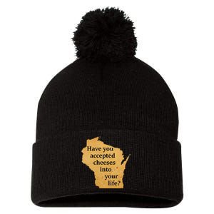 Wisconsin Cheese Pun Pom Pom 12in Knit Beanie