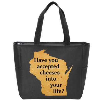 Wisconsin Cheese Pun Zip Tote Bag