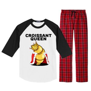 Womens Croissant Queen Home Baking French Croissant Raglan Sleeve Pajama Set