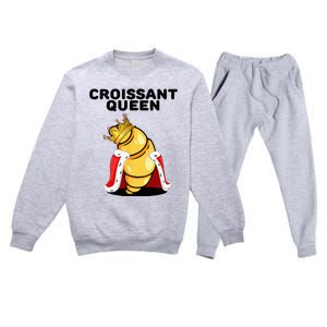 Womens Croissant Queen Home Baking French Croissant Premium Crewneck Sweatsuit Set