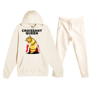 Womens Croissant Queen Home Baking French Croissant Premium Hooded Sweatsuit Set