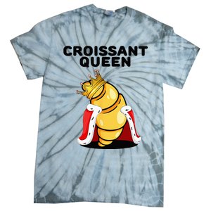 Womens Croissant Queen Home Baking French Croissant Tie-Dye T-Shirt