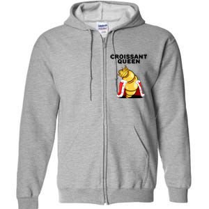 Womens Croissant Queen Home Baking French Croissant Full Zip Hoodie