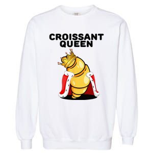 Womens Croissant Queen Home Baking French Croissant Garment-Dyed Sweatshirt