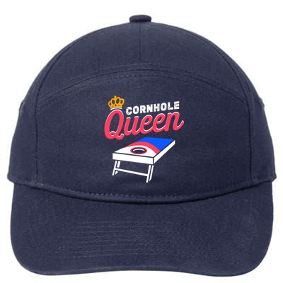 Wos Cornole Queen Gift Game Day Bean Bag Toss Gift 7-Panel Snapback Hat