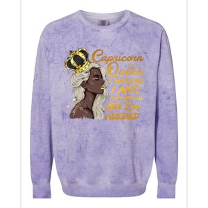 Wo Capricorn Queen Birthday Zodiac Gift Black Gift Colorblast Crewneck Sweatshirt