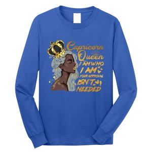 Wo Capricorn Queen Birthday Zodiac Gift Black Gift Long Sleeve Shirt