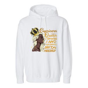 Wo Capricorn Queen Birthday Zodiac Gift Black Gift Garment-Dyed Fleece Hoodie