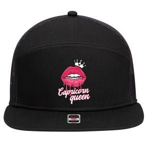 Wo Capricorn Queen Capricorn Zodiac Sign Meaningful Gift 7 Panel Mesh Trucker Snapback Hat