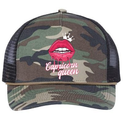 Wo Capricorn Queen Capricorn Zodiac Sign Meaningful Gift Retro Rope Trucker Hat Cap