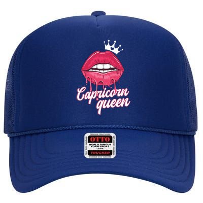 Wo Capricorn Queen Capricorn Zodiac Sign Meaningful Gift High Crown Mesh Back Trucker Hat