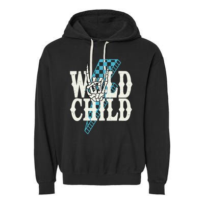 Wild Child Rock And Roll Lightning Bolt Garment-Dyed Fleece Hoodie
